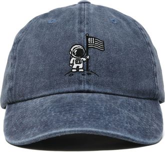 Dalix Moon Mission Dad Cap in Washed Navy Blue at Nordstrom