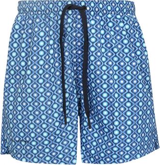 Tagliatore Geometric Print Zwemshorts - Heren - Strandmode - Blauw - S - Polyester - Badmode