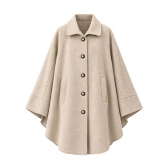 Twinset Wol Kaap - Dames - Jassen - Beige - Maat: M/L Wol