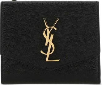 Saint Laurent Uptown Compact Wallet In Grain De Poudre Leather Accessories