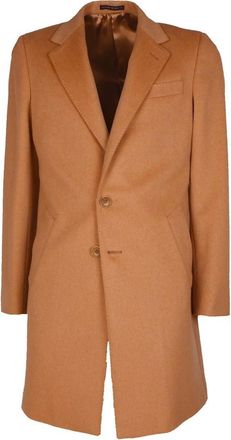 Made in Italy Woven Wool Coat with Button Closure and Pockets