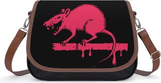 Generic Angry Rat Small Womens Crossbody Bags Shoulder Handbag with Adjustable Strap for Travel