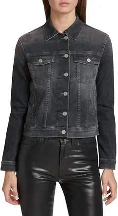 Frame Denim Le Vintage Jacket In Black Oak