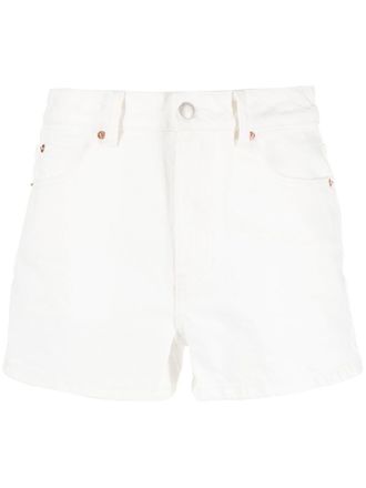 Alexander Wang high-rise denim mini shorts - women - Cotton - 25 - White