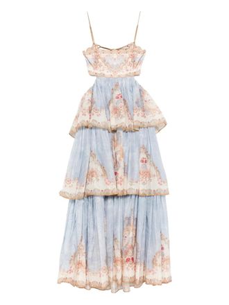 Zimmermann Daylight tiered floral-print maxi dress - Blue