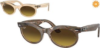 Ray-Ban RB2242 Wayfarer Oval 138685 Mens Sunglasses Brown Size 53