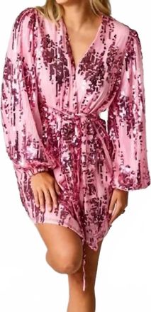 BuddyLove Adeline Sequin Short Wrap Dress In Unforgettable