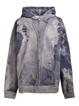 Bows & Arrows Gerafelde hoodie - Blauw