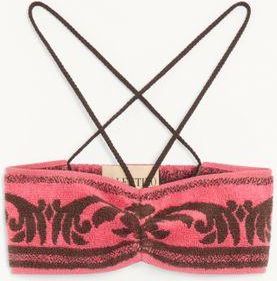 Valentino Top In Tessuto Spugna Donna CHOCOLATE/CORALLO XS