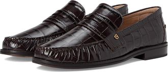 Cole Haan Lux Pinch Penny Loafers Womens Shoes Dark Chocolate Croc Print Leather : 8.5 B - Medium