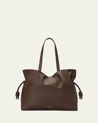 Loewe Flamenco Large Clutch Bag in Napa Leather with Golden Foil Anagram