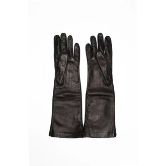 Bottega Veneta Gloves, female, Black, Size: ONE SIZE Intrecciato Leather Gloves