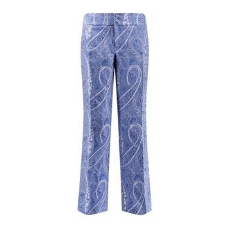 Etro Straight Trousers, female, Blue, M, Straight Trousers