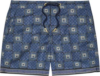 CH&Eacute; Studios Che Telha Printed Shell Swim Shorts - Blue - XL