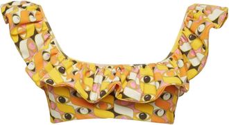 La DoubleJ Bikinitop met Ruches - Dames - Bikinis - Veelkleurig - S - Badmode