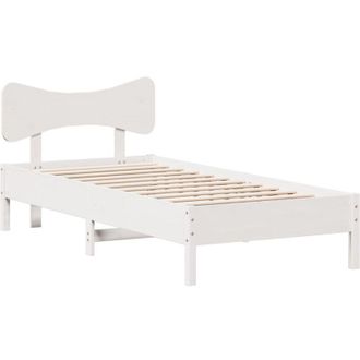 vidaXL Vidaxl - Estructura Cama Sin Colch&oacute;n Madera Maciza Pino Blanca 100x200cm