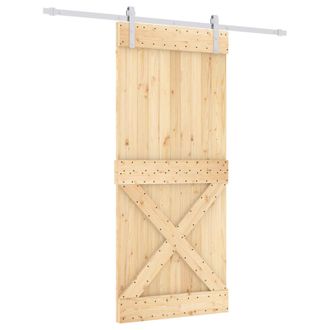vidaXL Puerta Corredera Natural Y Blanco 90 X 210 Cm Vidaxl