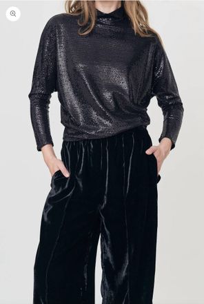 Secular Tabitha Dolman Top In Black Sequin