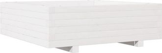 vidaXL Garden Planter White 80x80x26.5 cm Solid Wood Pine Vidaxl
