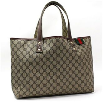 Gucci Beige Brown Pvc Leather Tote Bag (Pre-Owned)