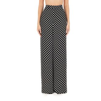 Saint Laurent Wide Trousers, female, Black, Size: M Wide Pants