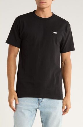 Obey Icon Stencil Flame Graphic T-Shirt in Black at Nordstrom Rack, Size Medium