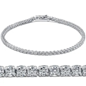 Pompeii3 3ct Round Diamond Tennis Bracelet 14K White Gold Womens 7
