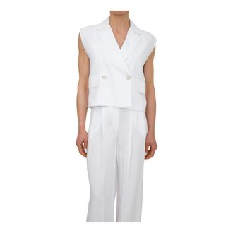 Fracomina Vests, female, White, Size: XS Short Jacket