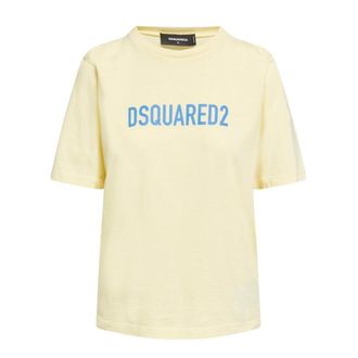 Dsquared2 Womens Eco Dyed Easy Yellow T-shirt Cotton - Size Medium