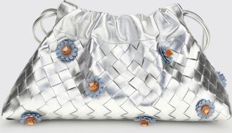 Bottega Veneta Pochette in pelle di agnello laminata con fiori