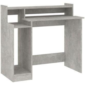 vidaXL Vidaxl - Desk with led Lights Concrete grey 97x45x90 cm Engineered Wood