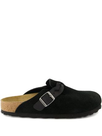Birkenstock Boston braided-strap leather mules - Black