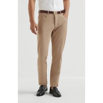 Brunello Cucinelli Comfort gabardine trousers in Biscuit at Nordstrom, Size 52 It