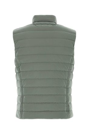 Moorer Mens Sage Green Nylon Blend Calaf Sleeveless Down Jacket Ginepro Piumini