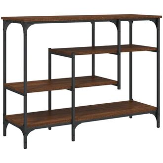 vidaXL Mesa Consola Con Estantes Roble Marr&oacute;n 100x35x75 Cm Vidaxl