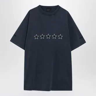 Balenciaga Washed Navy Blue Oversized T Shirt