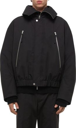 Helmut Lang Cotton Blend Bomber Jacket in Black at Nordstrom, Size Xx-Large