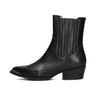 Toral Shoes Schoenen, Dames, Zwart, 37 EU, Leer, Zwarte Leren Enkellaarsjes Lisen