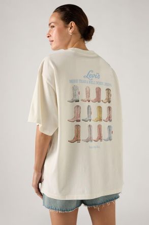 Levi's Camiseta corta estampada Stack - Mujer - XL - Blanco / Egret