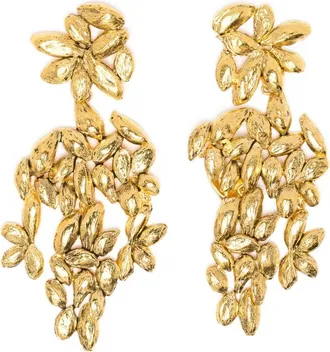 Aurélie Bidermann Difenda leaf earrings - Oro