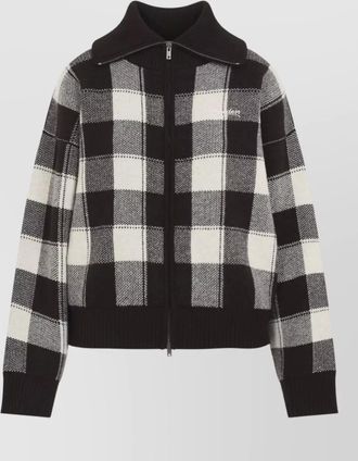 Golden Goose wool checked oversized zip-up cardigan