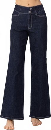 Judy Blue High Waist Rinse Wash Geometric Waistband Jeans In Dark Wash
