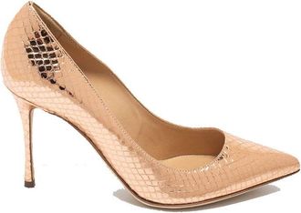 Sergio Rossi Rose Gold Calfskin High Heel Womens Pumps