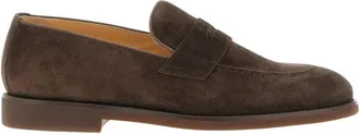 Brunello Cucinelli Elegant Leather Loafers - Heren - Loafers - Bruin - 42 EU - Leer - Schoenen