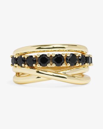 Melinda Maria Womens Oh She Fancy Stacked Diamond Ring In Gold