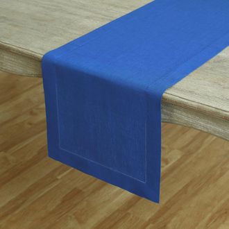 Solino Home Linen Table Runner for Dining Table, Holiday and Everyday Table Decor - Classic Hemstitch in Royal Blue at Nordstrom, Size X-Large