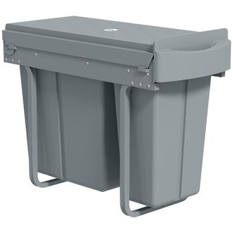 HOMCOM Cubo basura extra&iacute;ble 52x26x40.8 cm gris
