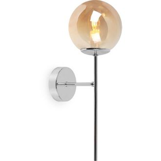 OEM Aplique Siena Cromado 1 L&aacute;mpara Plana Miel E14