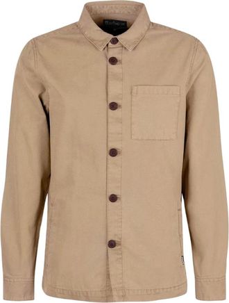 Barbour Washed Cotton Overshirt - male - Barbour - Casual Shirts - Beige - XL - Shirts