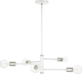 Livex Lighting Bannister White 5 Light Chandelier